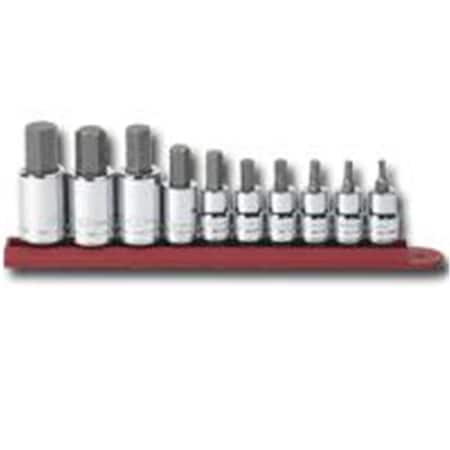 Gearwrench 3/8 and 1/4 Inch Drive SAE Hex Bit Socket Set, 10PK KDT80579